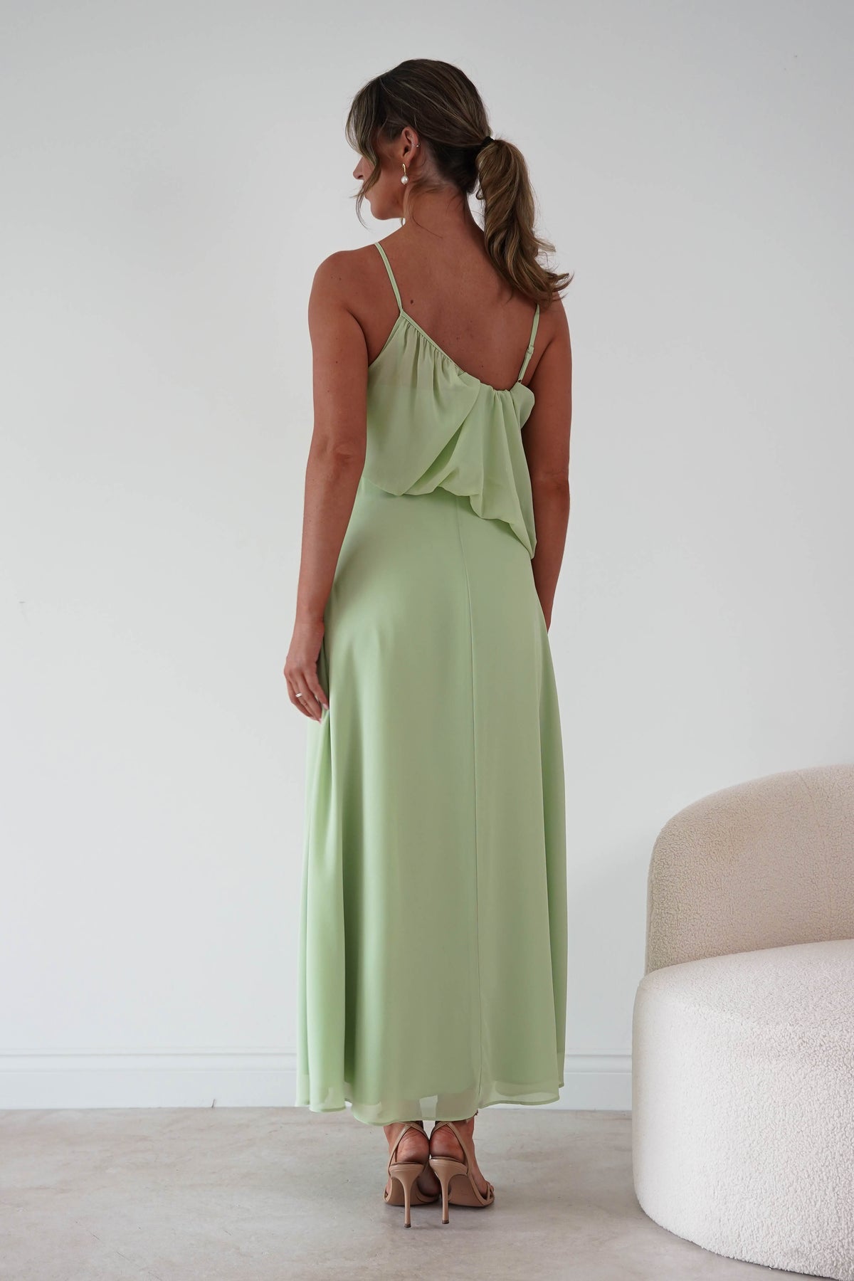 Oh Hello Clothing Women > Clothing > Dresses 1*DONE*-INDIKAH-HRTO147F-sage Asymmetric Draped Maxi Dress (Copy)