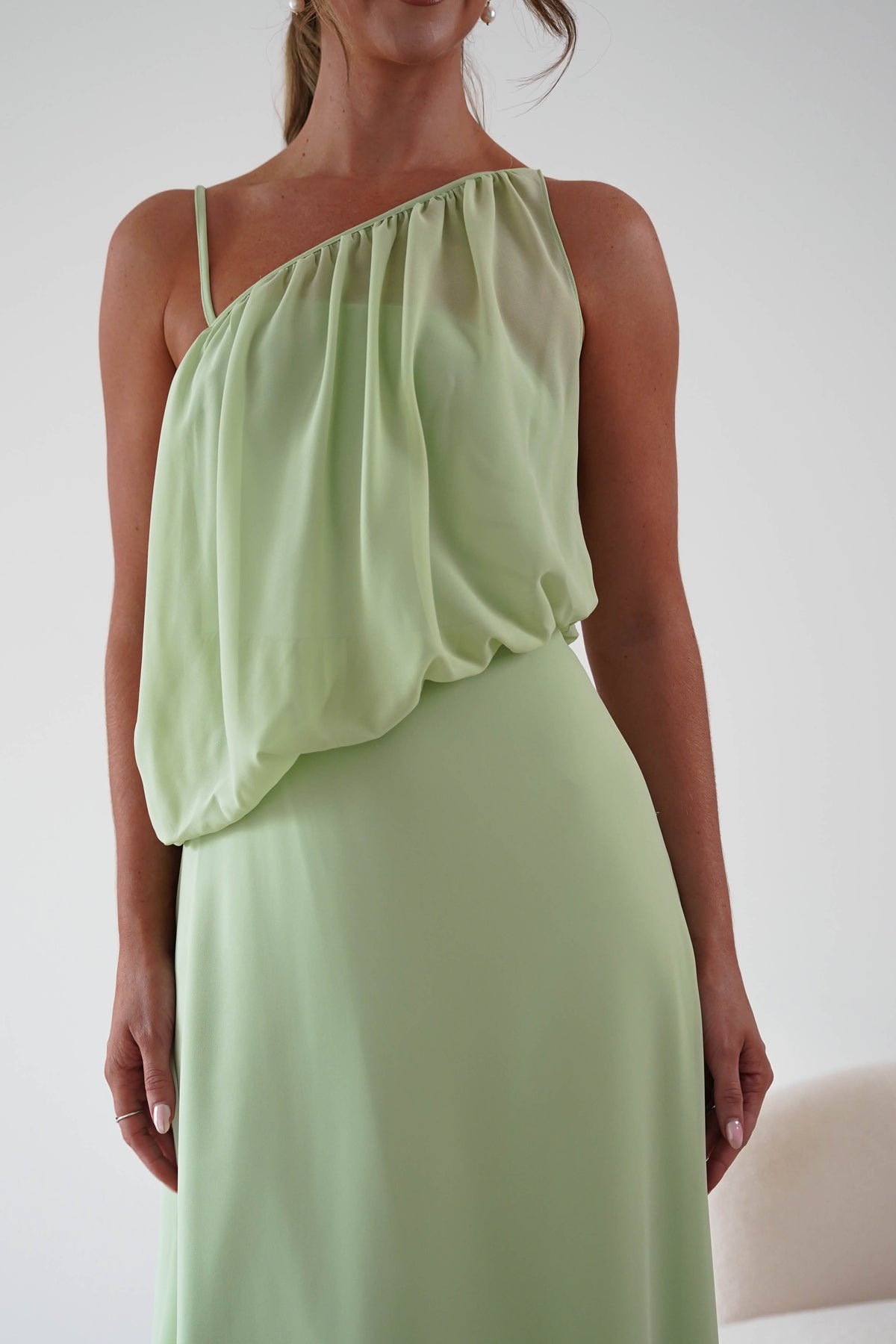 Oh Hello Clothing Women > Clothing > Dresses 1*DONE*-INDIKAH-HRTO147F-sage Asymmetric Draped Maxi Dress (Copy)
