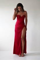 Julianne Corset Satin Gown | Red | Debs & Prom | Formal Gown | Oh Hello Clothing
