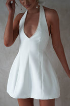 Peyton Pearl Detail Mini Dress | White | Graduation | Bride To Be Hen Dress | Oh Hello Clothing