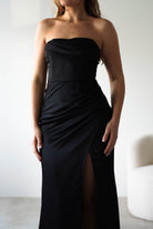 Alyce Soft Satin Strapless Gown | Black | Debs & Prom | Formal Gown | Oh Hello Clothing