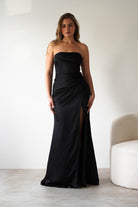 Alyce Soft Satin Strapless Gown | Black | Debs & Prom | Formal Gown | Oh Hello Clothing