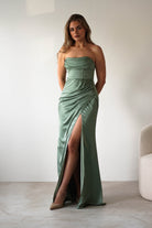 Alyce Soft Satin Strapless Gown | Olive | Debs & Prom | Formal Gown | Oh Hello Clothing