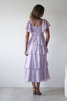 Mirielle Gold Detail Ruffle Maxi Dress Lilac | Wedding Guest Dress | Maxi | Oh Hello Clothing