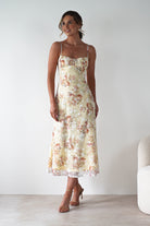 Annabelle Floral Print Midaxi Dress Yellow | Wedding Guest Dress | Oh Hello Clothing