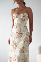 Annabelle Floral Print Midaxi Dress Yellow | Wedding Guest Dress | Oh Hello Clothing
