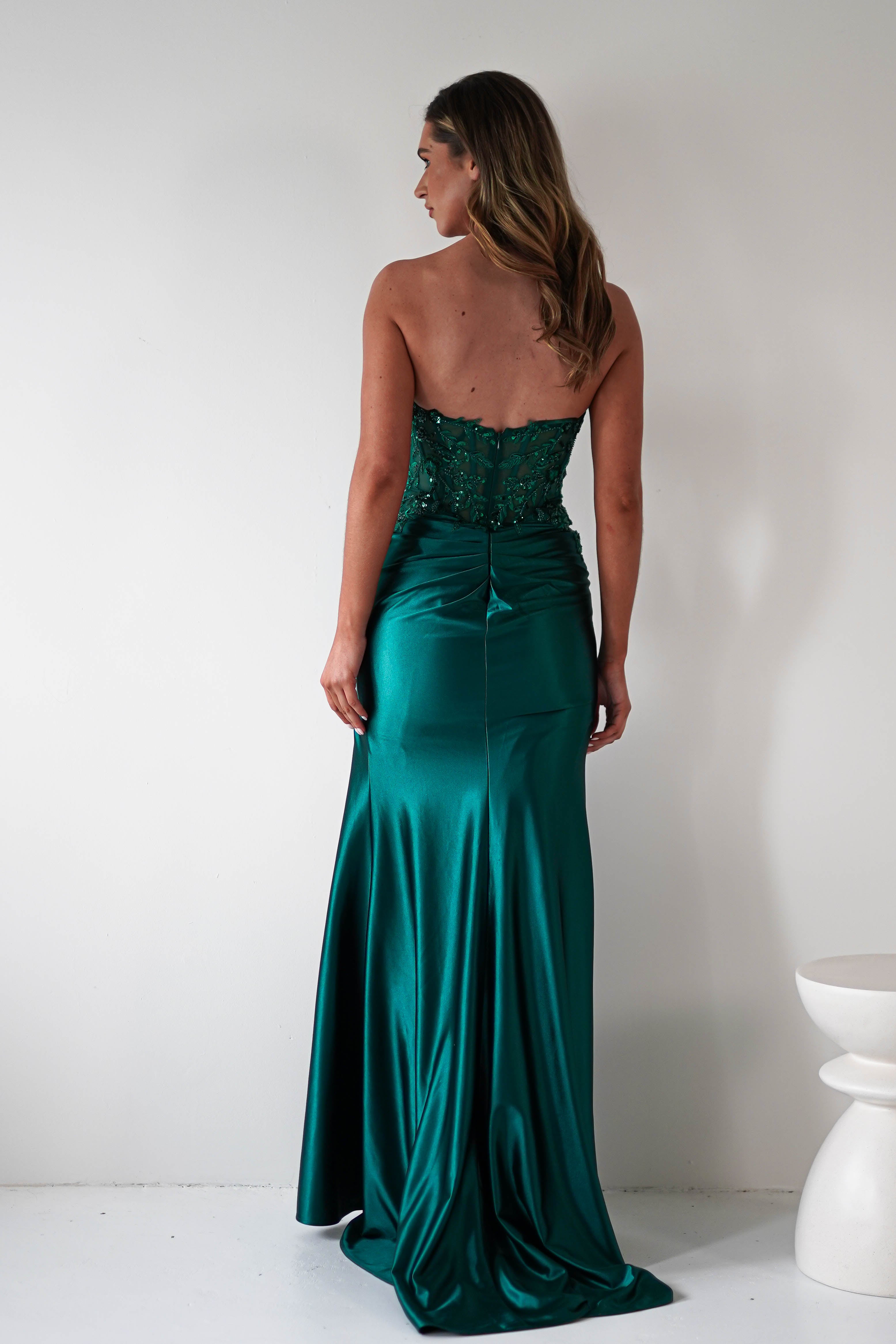 Dallas Luxe Embellished Gown | Emerald Green | Debs & Prom | Formal Gown | Oh Hello Clothing