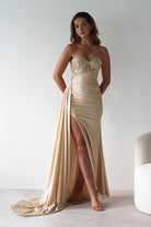 Lavelle Glitter Bodycon Gown | Gold | Debs & Prom | Formal Gown | Oh Hello Clothing