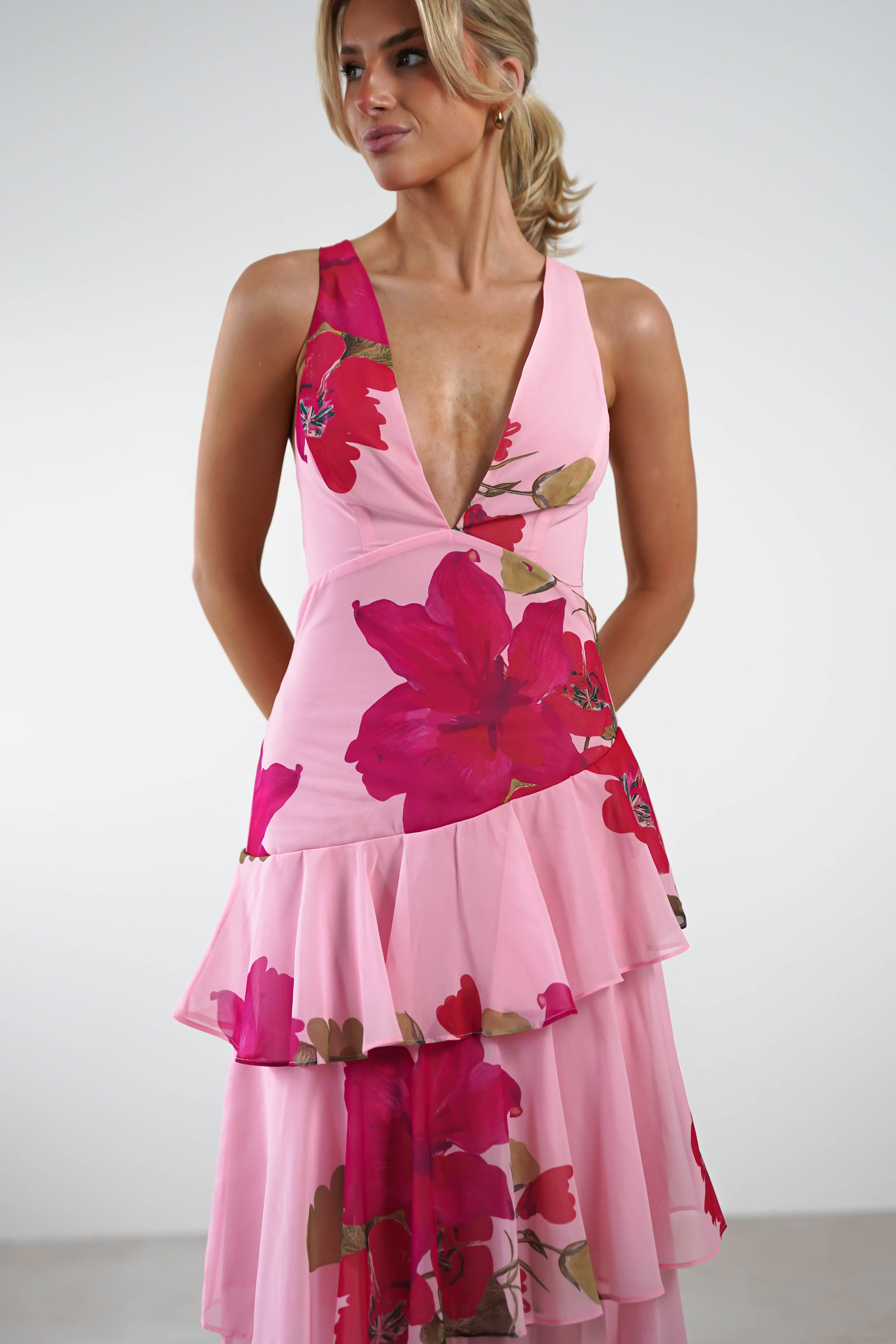 Lenora Floral Print Maxi Dress Pink | Wedding Guest Dress | Maxi | Oh Hello Clothing