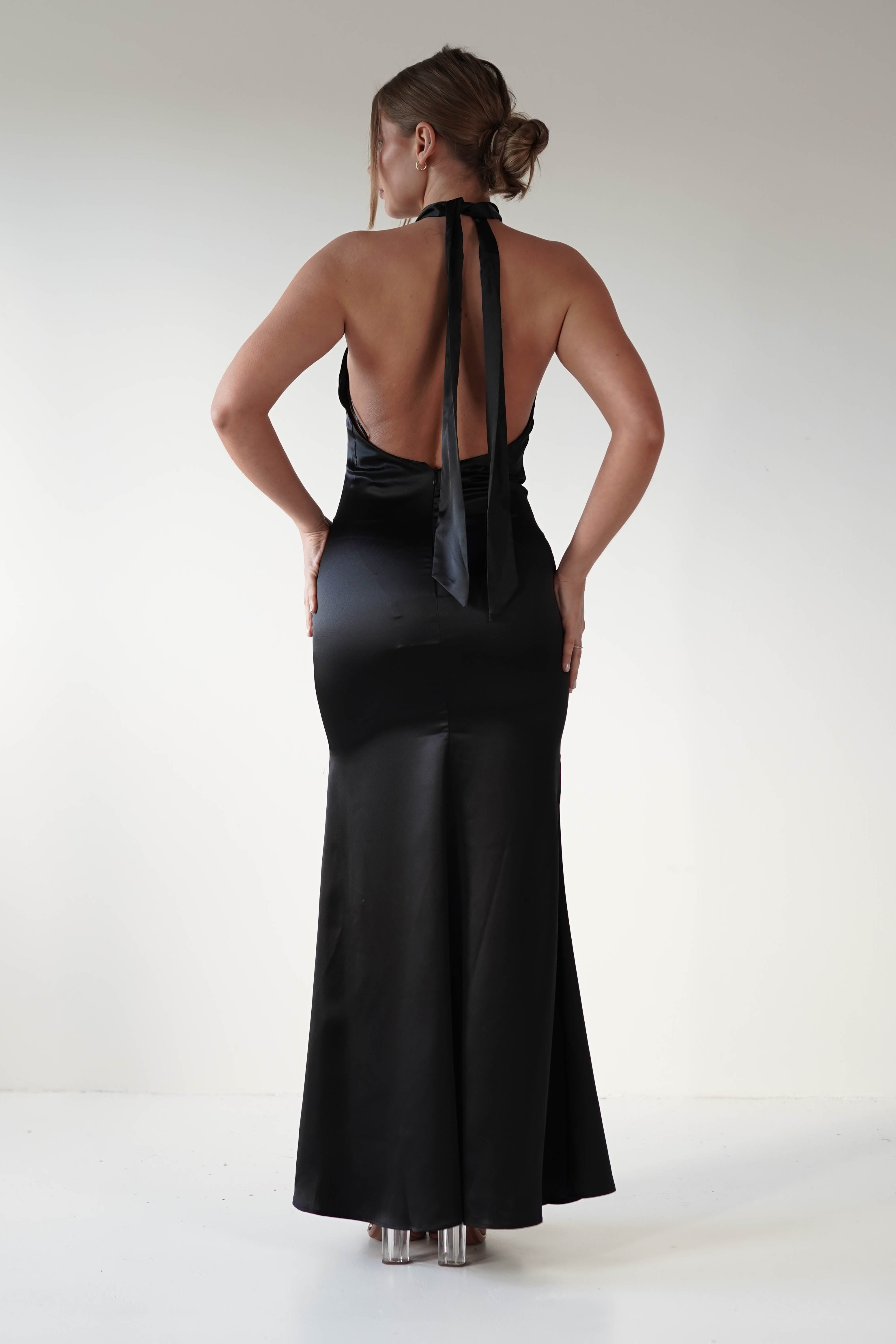 Kartia Halterneck Maxi Gown | Black | Debs & Prom | Formal Gown | Oh Hello Clothing
