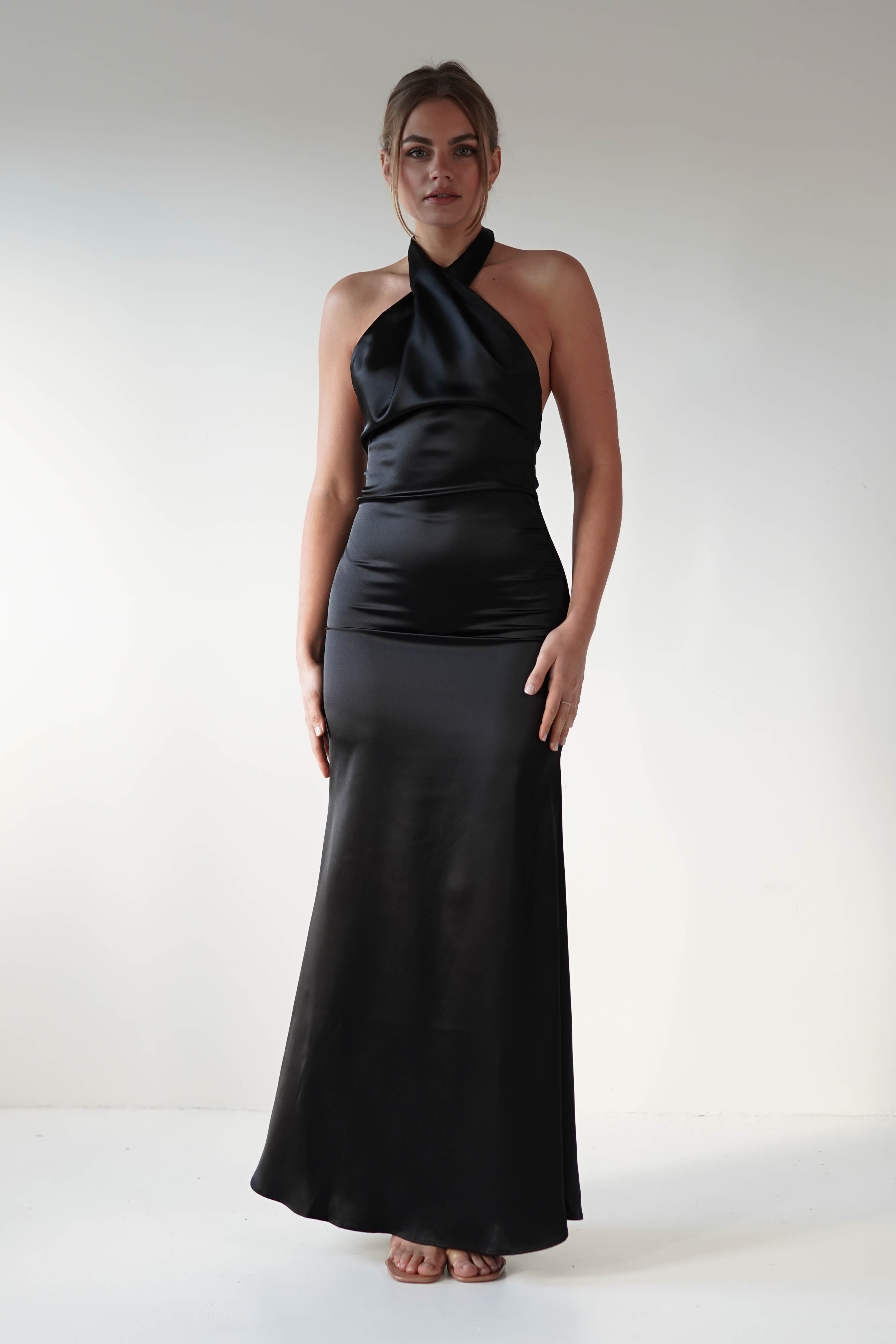Kartia Halterneck Maxi Gown | Black | Debs & Prom | Formal Gown | Oh Hello Clothing