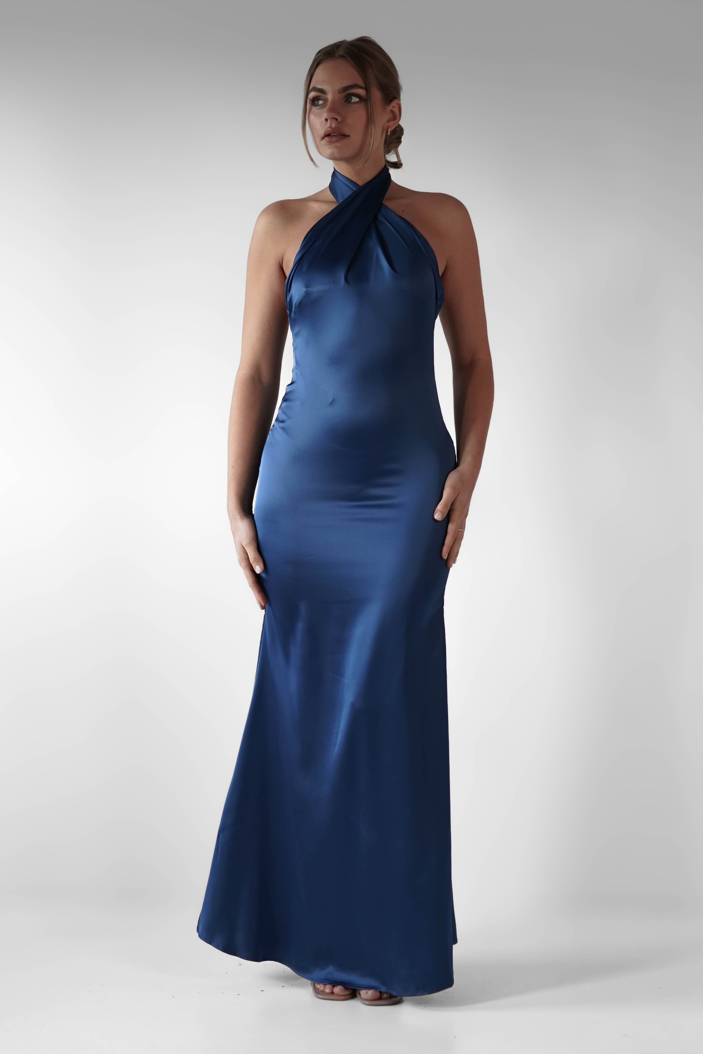 Kartia Halterneck Maxi Gown | Navy | Debs & Prom | Formal Gown | Oh Hello Clothing
