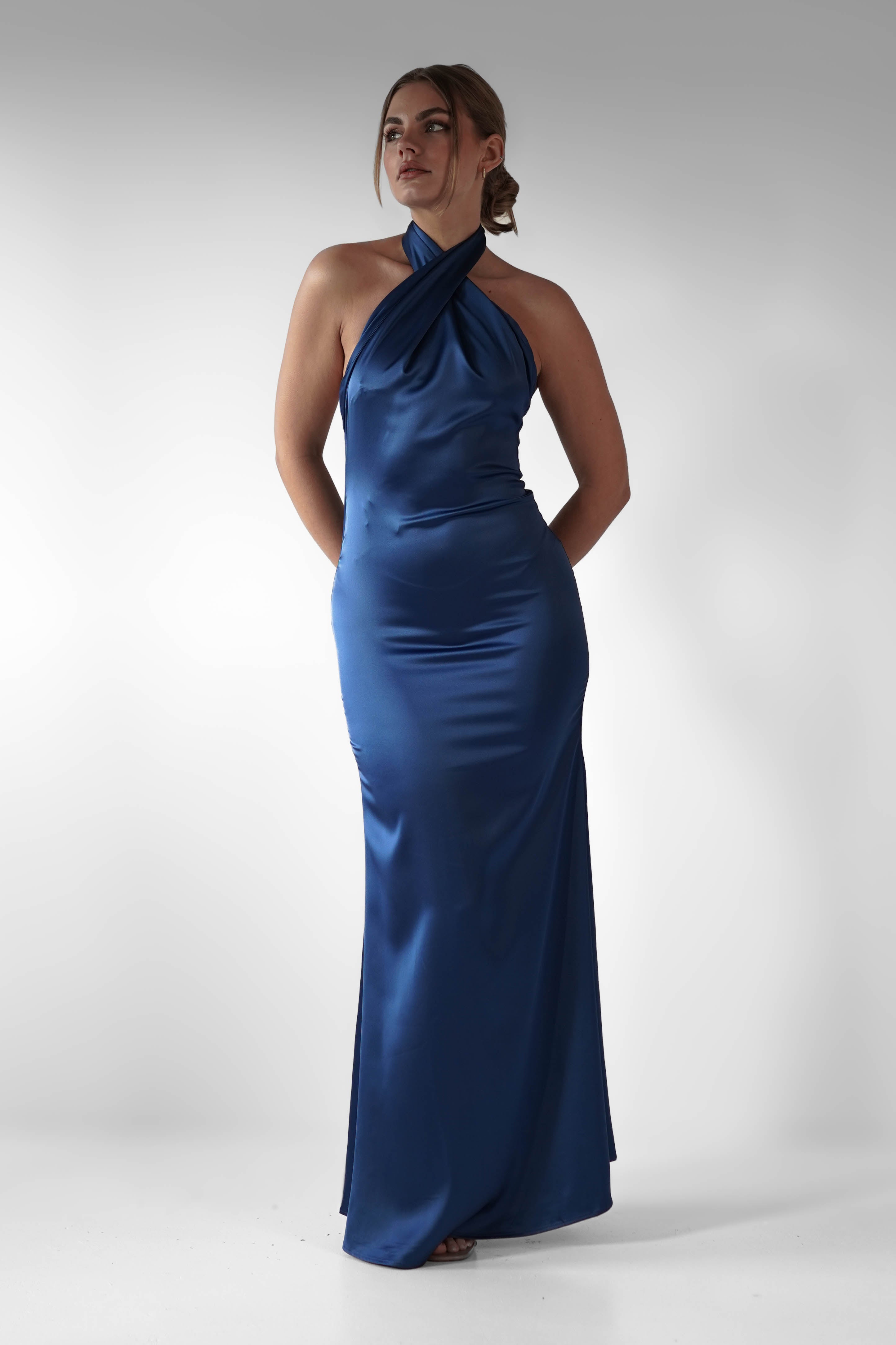 Kartia Halterneck Maxi Gown | Navy | Debs & Prom | Formal Gown | Oh Hello Clothing