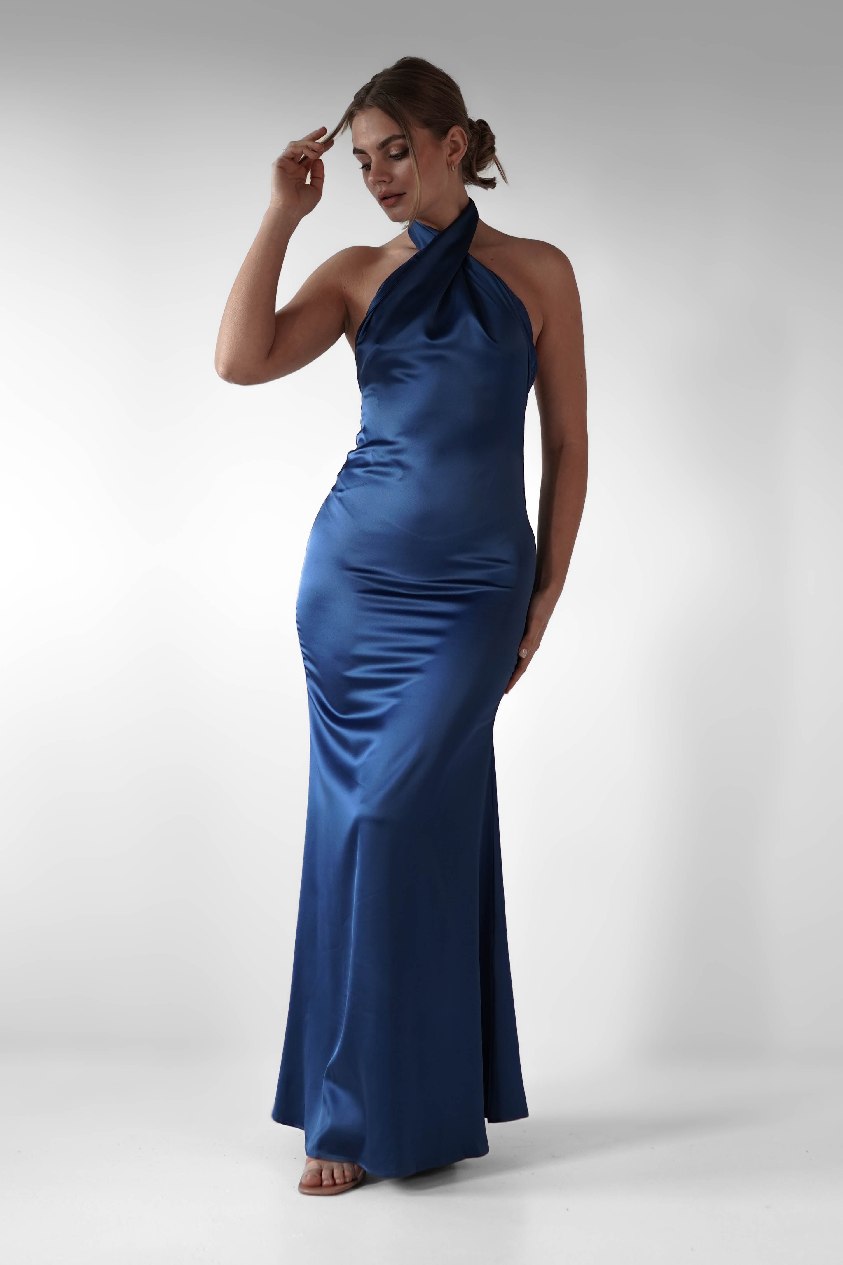 Kartia Halterneck Maxi Gown | Navy | Debs & Prom | Formal Gown | Oh Hello Clothing