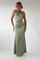 Kartia Halterneck Maxi Gown | Sage | Debs & Prom | Formal Gown | Oh Hello Clothing