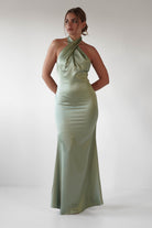 Kartia Halterneck Maxi Gown | Sage | Debs & Prom | Formal Gown | Oh Hello Clothing