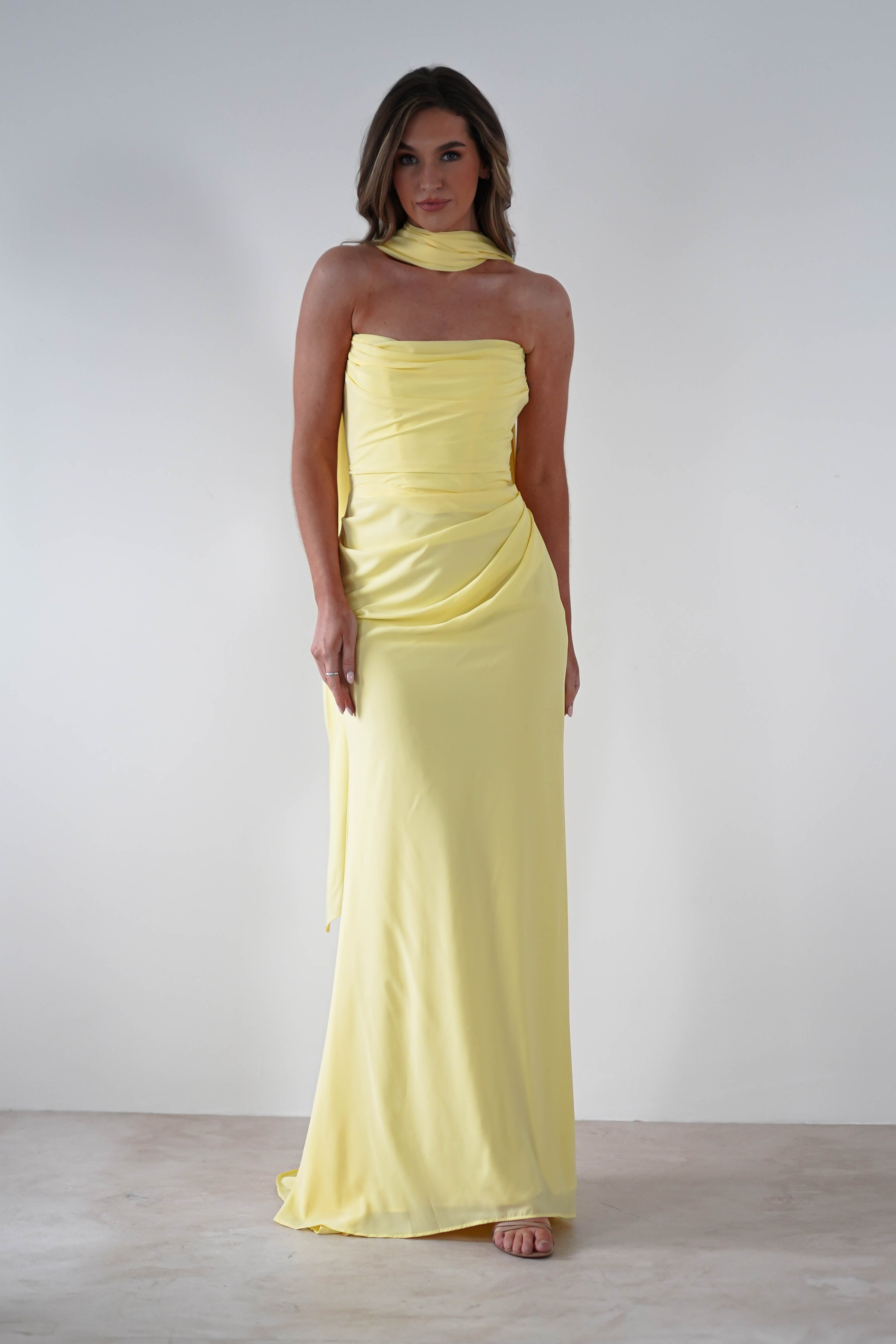 Lisa Multiway Chiffon Gown | Yellow | Debs & Prom | Formal Gown | Oh Hello Clothing