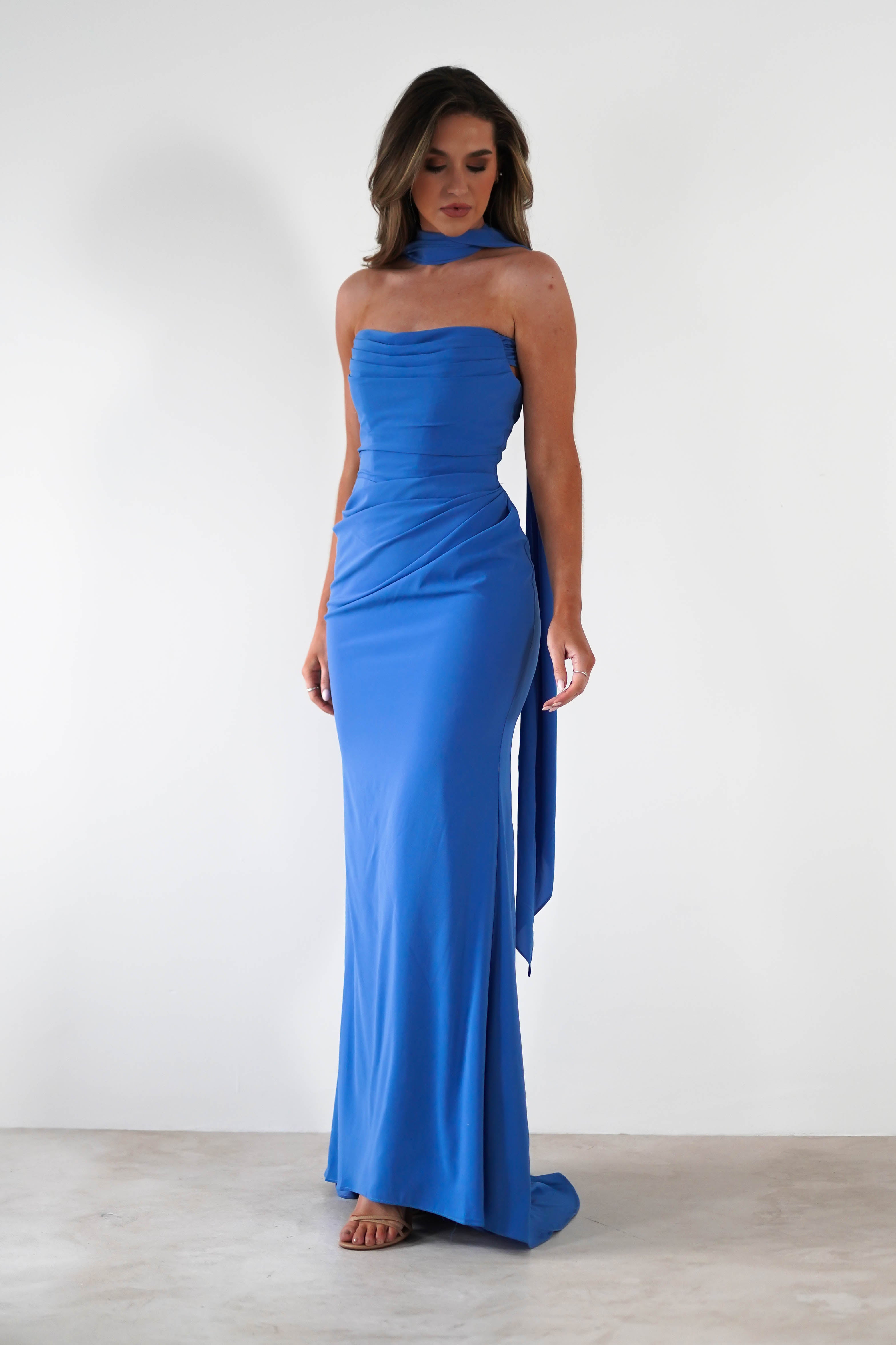 Lisa Multiway Chiffon Gown | Blue | Debs & Prom | Formal Gown | Oh Hello Clothing