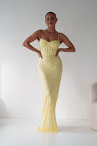 Oh Hello Clothing Women > Clothing > Dresses 1*DONE -LOVESOME- CD30508-YELLOW SEQUIN GOWN