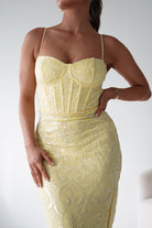 Oh Hello Clothing Women > Clothing > Dresses 1*DONE -LOVESOME- CD30508-YELLOW SEQUIN GOWN