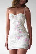 Oh Hello Clothing Women > Clothing > Dresses 1*DONE - LOVESOME-CD55469-pink FLORAL- MINI DRESS (Copy)