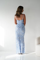 Oh Hello Clothing Women > Clothing > Dresses 1*DONE - LOVESOME-CD55508-LIGHT BLUE SEQUIN GOWN