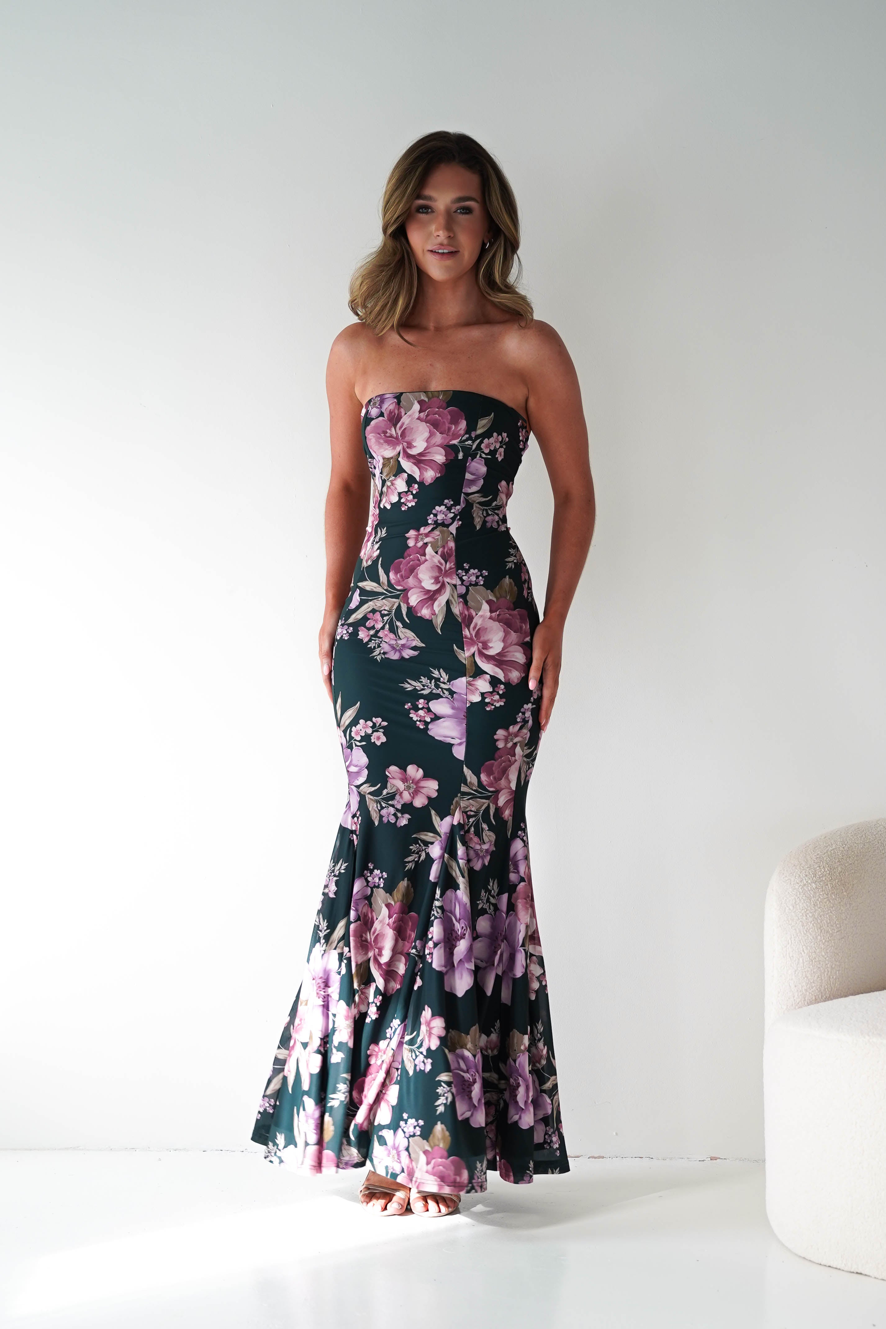 Oh Hello Clothing Women > Clothing > Dresses 1*DONE - LOVESOME-CD55832- HUNTER/LAVENDER DRESS