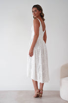 Oh Hello Clothing Women > Clothing > Dresses 1*DONE-LUXXEL-LD12613-White Floral Textured Midi Dress