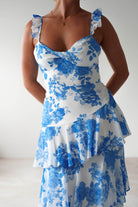 Madrid Ruffle Floral Maxi Dress Blue | Wedding Guest Dress | Maxi | Oh Hello Clothing