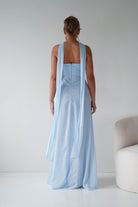 Oh Hello Clothing Women > Clothing > Dresses 1*DONE - MANIJU- MF23090-Light Blue Strapless Maxi Dress with Matching Scarf