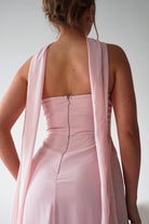 Oh Hello Clothing Women > Clothing > Dresses 1*DONE - MANIJU- MF23090-PINK Strapless Maxi Dress with Matching Scarf (Copy)