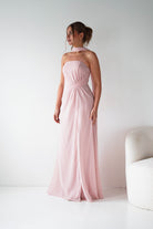 Oh Hello Clothing Women > Clothing > Dresses 1*DONE - MANIJU- MF23090-PINK Strapless Maxi Dress with Matching Scarf (Copy)