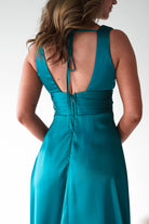 Oh Hello Clothing Women > Clothing > Dresses 1*DONE - MANIJU-MM26010-TEAL SATIN DRESS (Copy)