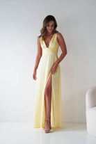 Oh Hello Clothing Women > Clothing > Dresses 1*DONE - MANIJU-MM26010-YELLOW SATIN DRESS (Copy)