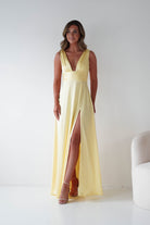 Oh Hello Clothing Women > Clothing > Dresses 1*DONE - MANIJU-MM26010-YELLOW SATIN DRESS (Copy)
