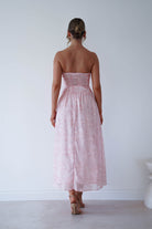 Oh Hello Clothing Women > Clothing > Dresses 1 *DONE MD09737 PINK CHIFFON FLORAL EMBOSSED MIDAXI