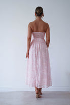 Oh Hello Clothing Women > Clothing > Dresses 1 *DONE MD09737 PINK CHIFFON FLORAL EMBOSSED MIDAXI