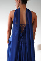 Oh Hello Clothing Women > Clothing > Dresses 1*DONE-MM24572-NAVY Strapless Corset Maxi Dress with Scarf