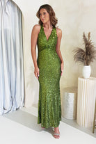 Arizona Bodycon Sequin Maxi Gown | Olive | Debs & Prom | Formal Gown | Oh Hello Clothing