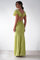 Preston Flutter Sleeve Maxi Dress Lime Green | Wedding Guest Dress | Maxi | Oh Hello Clothing