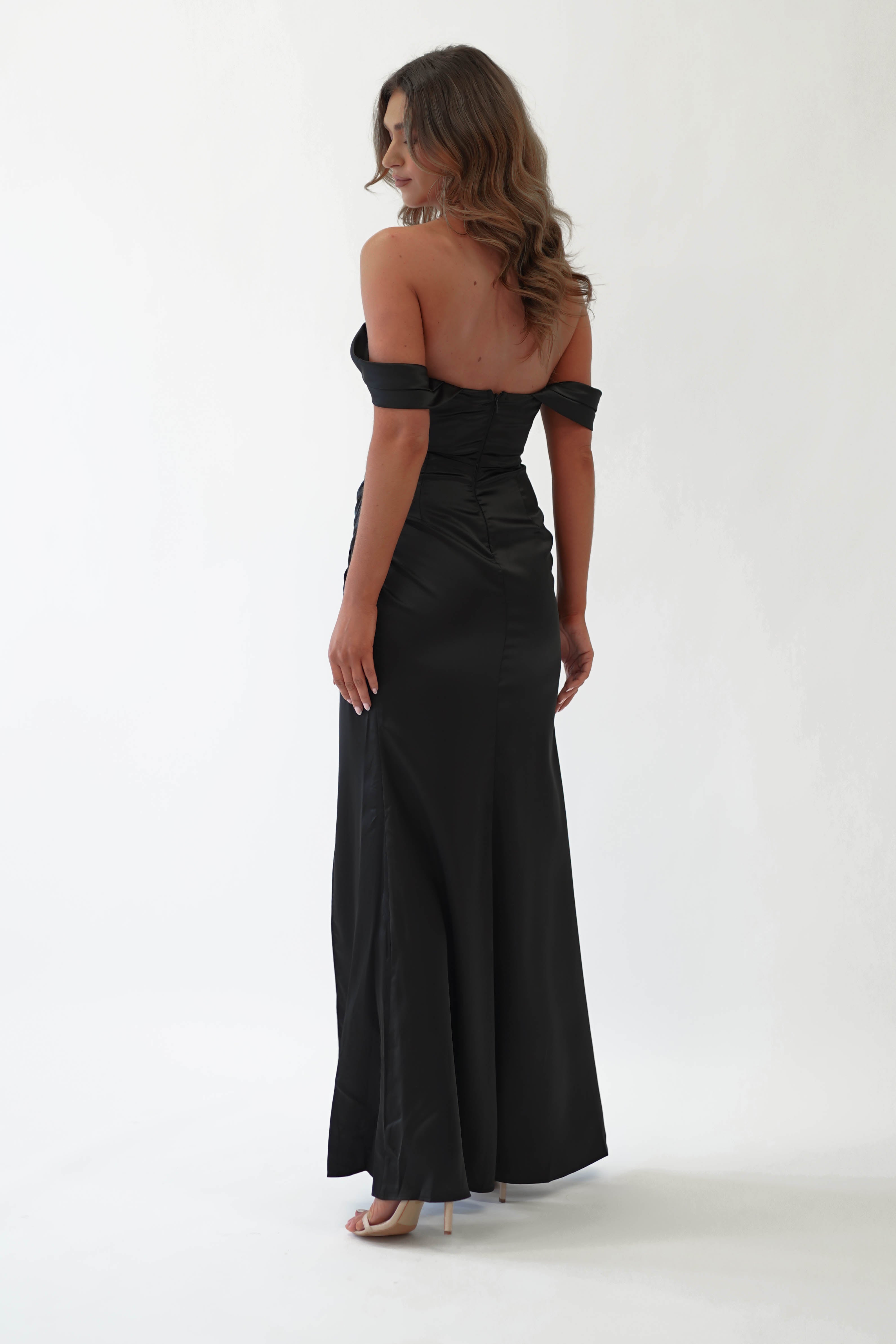 Monica Off The Shoulder Gown | Black | Debs & Prom | Formal Gown | Oh Hello Clothing