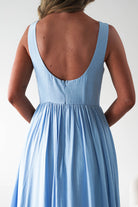 Monroe Skater Midaxi Dress Blue | Wedding Guest Dress | Skater | Oh Hello Clothing