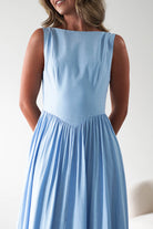 Monroe Skater Midaxi Dress Blue | Wedding Guest Dress | Skater | Oh Hello Clothing