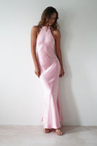 Natalia Soft Satin Maxi Dress Pink | Wedding Guest Dress | Maxi | Satin | Oh Hello Clothing