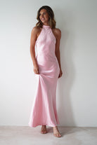 Natalia Soft Satin Maxi Dress Pink | Wedding Guest Dress | Maxi | Satin | Oh Hello Clothing