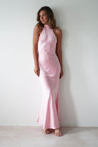 Natalia Soft Satin Maxi Dress Pink | Wedding Guest Dress | Maxi | Satin | Oh Hello Clothing