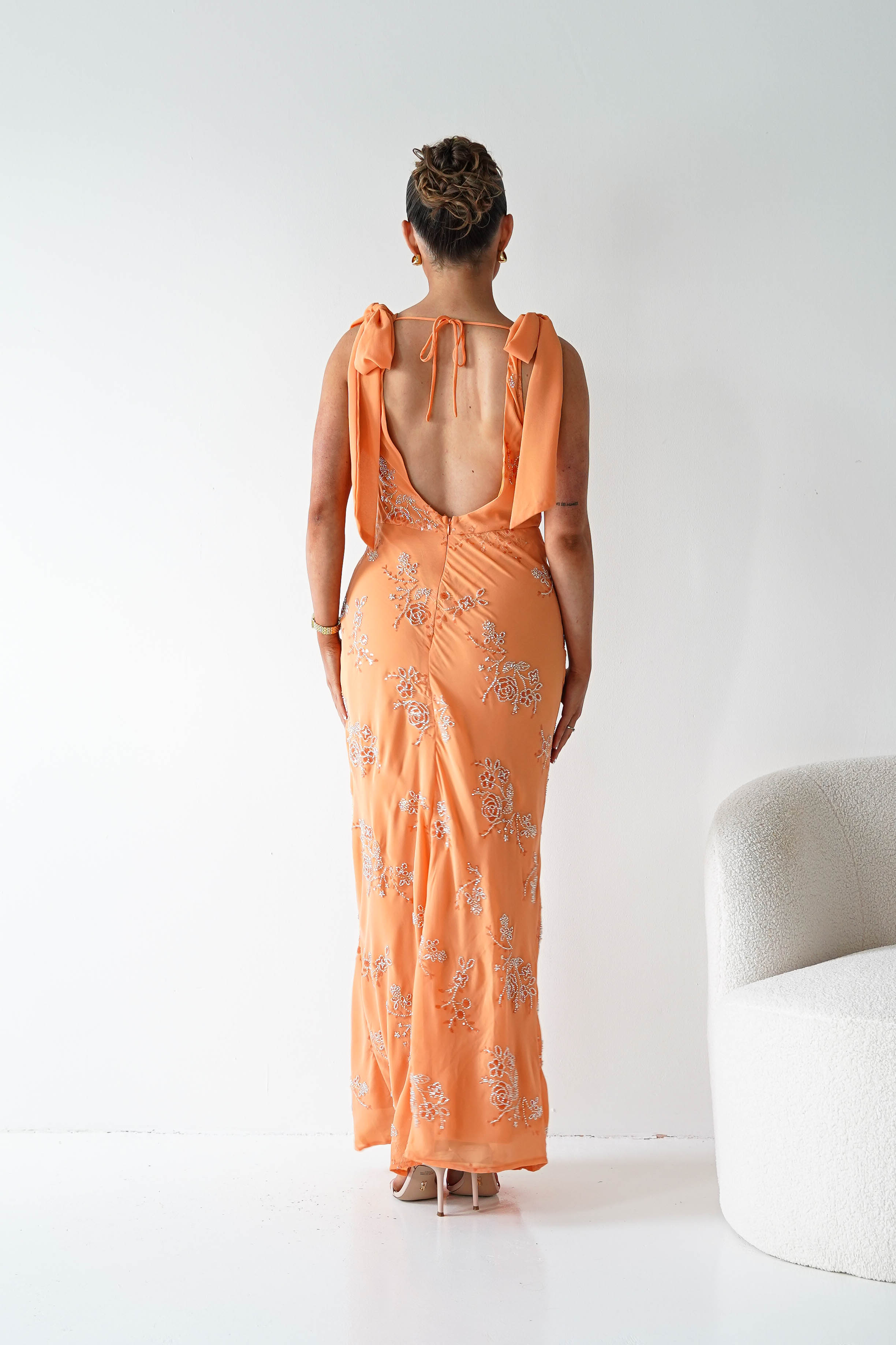 Oh Hello Clothing Women > Clothing > Dresses 1*DONE-Noah Floral Embellished Maxi Dress | ORANGE