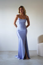 Elsa Matte Satin Maxi Gown | Periwinkle Blue | Debs & Prom | Formal Gown | Oh Hello Clothing