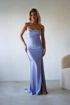 Elsa Matte Satin Maxi Gown | Periwinkle Blue | Debs & Prom | Formal Gown | Oh Hello Clothing