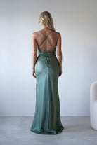 Elsa Matte Satin Maxi Gown | Olive | Debs & Prom | Formal Gown | Oh Hello Clothing